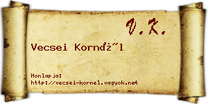 Vecsei Kornél névjegykártya