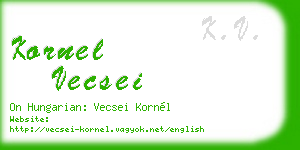 kornel vecsei business card