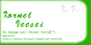 kornel vecsei business card